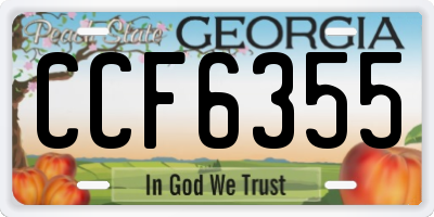 GA license plate CCF6355