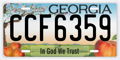 GA license plate CCF6359