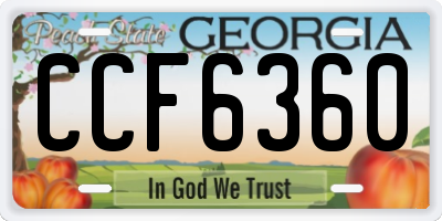 GA license plate CCF6360