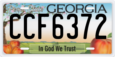 GA license plate CCF6372