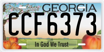 GA license plate CCF6373