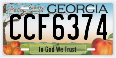 GA license plate CCF6374