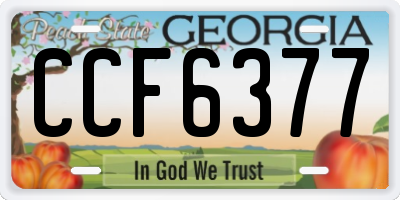 GA license plate CCF6377
