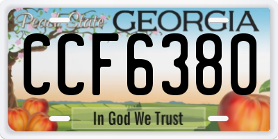 GA license plate CCF6380