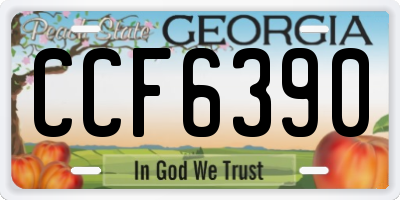 GA license plate CCF6390