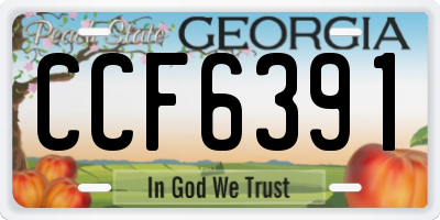 GA license plate CCF6391