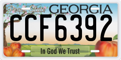 GA license plate CCF6392
