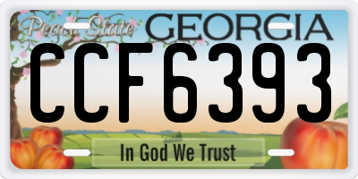 GA license plate CCF6393