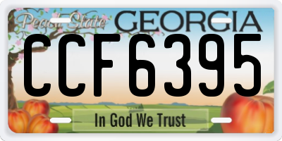 GA license plate CCF6395