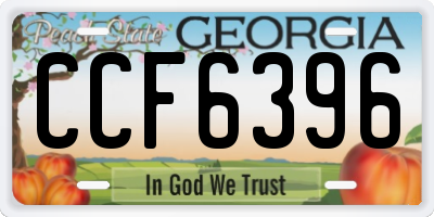 GA license plate CCF6396
