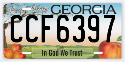 GA license plate CCF6397
