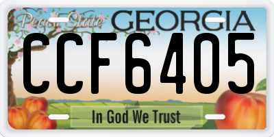 GA license plate CCF6405