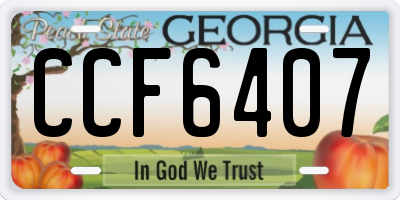 GA license plate CCF6407