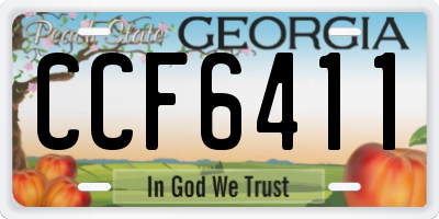 GA license plate CCF6411