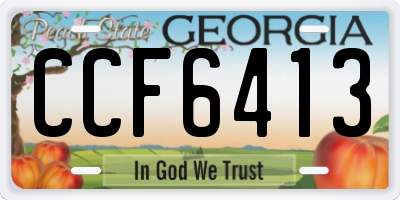 GA license plate CCF6413