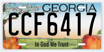 GA license plate CCF6417