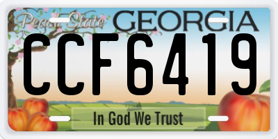 GA license plate CCF6419