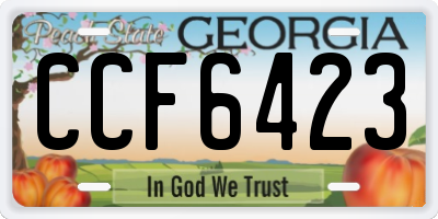 GA license plate CCF6423