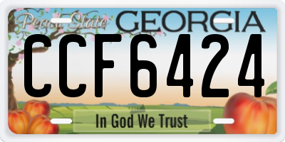GA license plate CCF6424