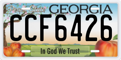 GA license plate CCF6426