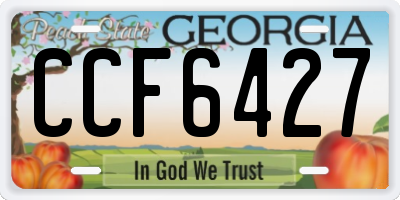GA license plate CCF6427