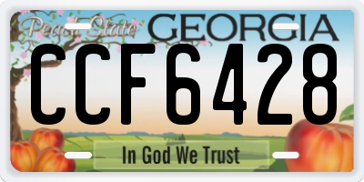 GA license plate CCF6428