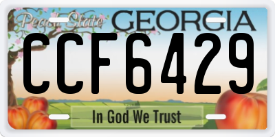 GA license plate CCF6429
