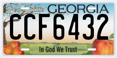 GA license plate CCF6432