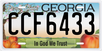 GA license plate CCF6433