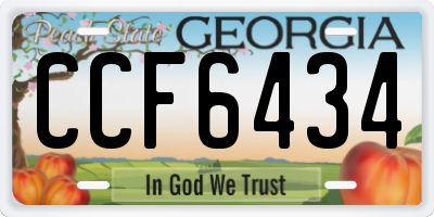 GA license plate CCF6434