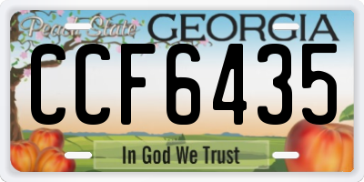 GA license plate CCF6435