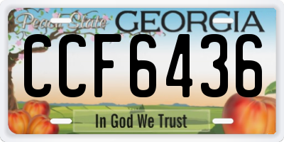 GA license plate CCF6436