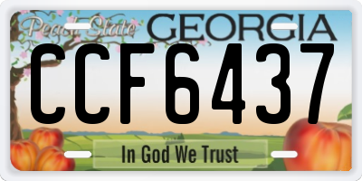 GA license plate CCF6437