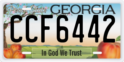GA license plate CCF6442