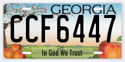 GA license plate CCF6447