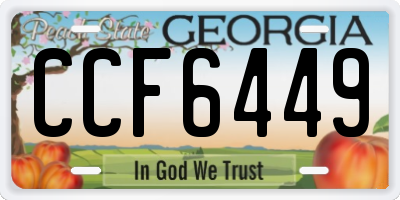 GA license plate CCF6449