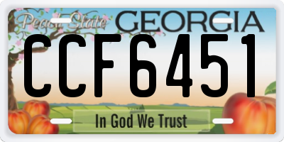 GA license plate CCF6451