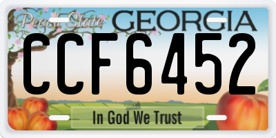 GA license plate CCF6452