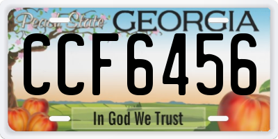 GA license plate CCF6456