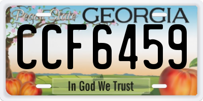 GA license plate CCF6459