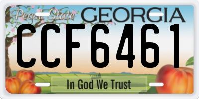 GA license plate CCF6461