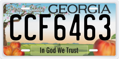 GA license plate CCF6463
