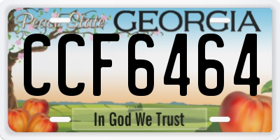 GA license plate CCF6464