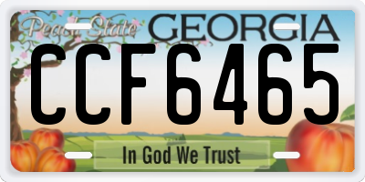 GA license plate CCF6465