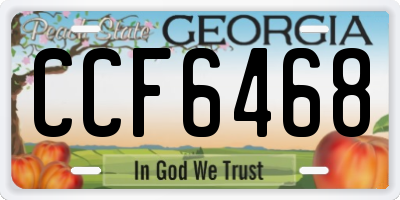 GA license plate CCF6468
