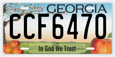GA license plate CCF6470