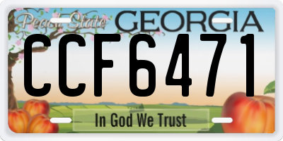 GA license plate CCF6471