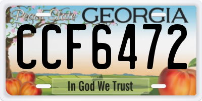GA license plate CCF6472