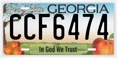 GA license plate CCF6474