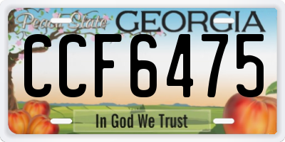 GA license plate CCF6475